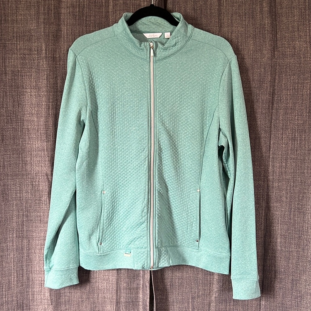 Lady Hagen teal zip up jacket size large